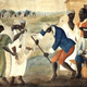 A depiction of enslaved African Americans dancing to the banjo during the 1780s
Wikimedia Commons